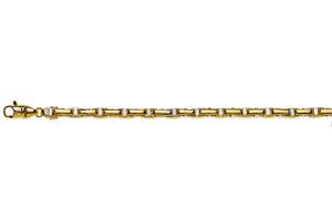 Collier Bicolor (Gelb-/Weissgold)  750 Stäbchenanker, 5.0mm, 50cm