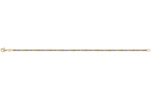 Armband ´Tube´geschliffen, Tricolor (Gelb-/Weiss-/Rotgold) 750,  19cm