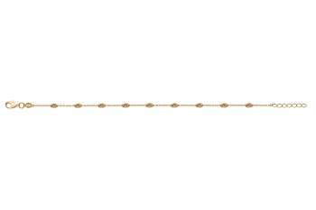 Armband Rundanker Gelbgold 375 mit 9 geschliffenen ovalen Kügelchen 19cm