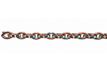 Armband Navette Bicolor (Rot-Weissgold) 750 Handarbeit 19cm