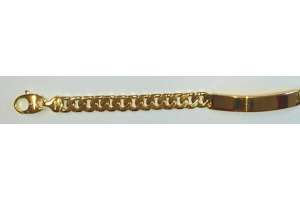 Bracelet d´identité gourmette limée or jaune 750 env. 7.0mm 19cm