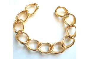 Bracelet Panzer offen Gelbgold 750 Handarbeit 22cm 18,5mm