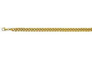Gourmette limée or jaune 750 semi massiv env. 7mm 19cm