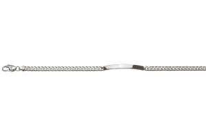 Bracelet d´identité gourmette limée or gris 750 env. 4.0mm