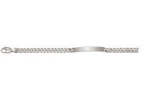 Bracelet d´identité gourmette limée or gris 750 env. 5.5mm
