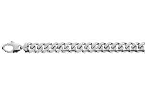 Bracelet gourmette limée or gris 750 env. 14.0 mm 22cm