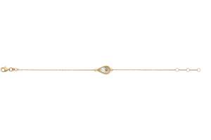 Bracelet Gelbgold 375, mit integriertem Perlmutt Element Tropfenform