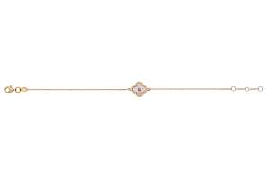 Bracelet Gelbgold 375, mit integriertem Perlmutt Element in Fantasieform