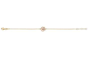 Bracelet Gelbgold 375, mit integriertem Perlmutt Element in Rosenform