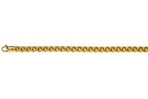 Collier Zopf Gelbgold 750, 7.0mm, Handarbeit, halbmassiv, poliert/matt, 45cm