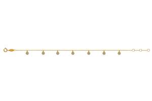 Armband Anker geschliffen Gelbgold 375, mit 7 ´Blumen´-Anhängern, 19cm