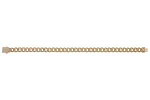Panzerarmband Gelbgold 375 besetzt mit Zirkonia, 19cm
