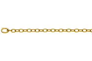 Bracelet Forçat ovale or jaune 750  fabriqué à la main 20cm