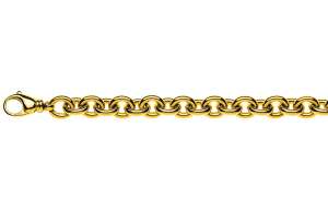 Bracelet Anker oval Gelbgold 750 Handarbeit 20cm