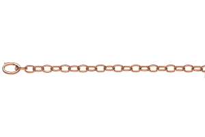 Bracelet Forçat ovale or rose 750  fabriqué à la main 20cm
