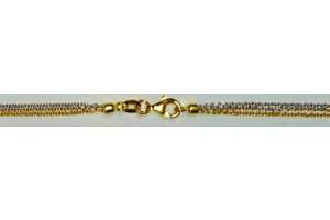 Rundanker Bicolor (Gelb-/Weissgold) 750 3-Reihig 42cm