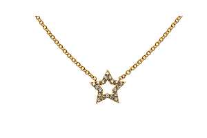 Collier ´étoile´ or jaune 750 avec 20 brillants H SI 0.10ct. 45cm