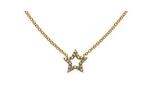 Collier ´Stern´ Gelbgold 750 mit 20 Brillanten H SI 0.10ct. 45cm