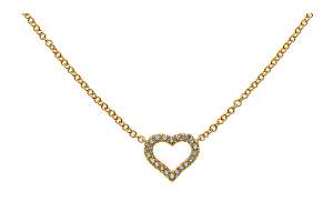 Collier ´Herz´ Gelbgold 750 mit 20 Brillanten H SI 0.08ct. 45cm