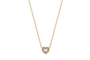 Collier en or jaune 750 avec pendentif cœur intégré avec