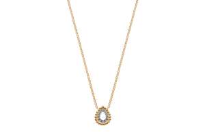 Collier en or jaune 750 avec pendentif intégré en forme de goutte