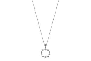 Collier Weissgold 750, 45cm mit Brillanteinhänger Kreisform,