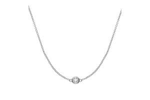 Collitaire forçat mirroire or gris 750 45cm avec 1 brillant H SI 0.05ct.
