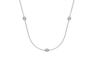 Collier forçat mirroire or gris 750 45cm avec 3 brillants H SI 0.16ct.