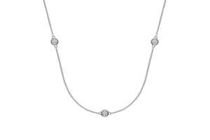 Collier Spiegelanker Weissgold 750 45cm mit 3 Brill. H SI 0.16ct.