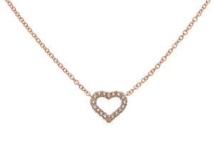 Collier ´Herz´ Rotgold 750 mit 20 Brillanten H SI 0.08ct. 45cm