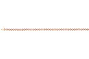 Collier tennis or rose 750 avec 108 brillants. H SI 3.78ct. 42cm