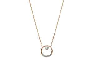 Collier forçat ronde or rose 750 45cm avec 8 brillant H SI 0.13ct.