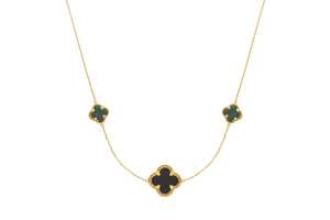 Collier Gelbgold 750, mit Farbsteine, 45cm (40+42cm)