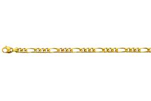Figaro Bracelet 8-fach diamantiert Gelbgold 750 ca. 6,0 mm 22 cm