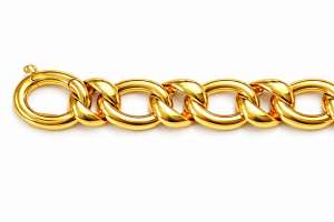 Collier Figaro 1+1 Gelbgold 750 Handarbeit 45cm