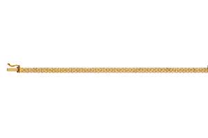 Collier Gelbgold 750, Backsteinmuster 3-reihig, 3.5mm, 45cm