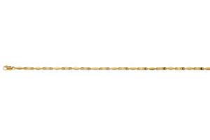 Collier or jaune 750, fantaisie, semi massif, poli, ca. 2.3mm, 45cm