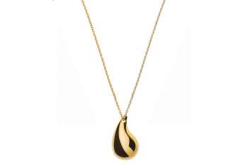 Collier Anker Gelbgold 375 mit poliertem Tropfen, 45cm