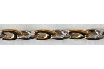 Collier Bicolor (Gelb-/Weissgold) 750, 45cm, V-Form, 6mm