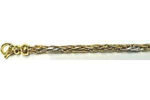 Collier Bicolor (Gelb-/Weissgold)  750 Handarbeit 45cm