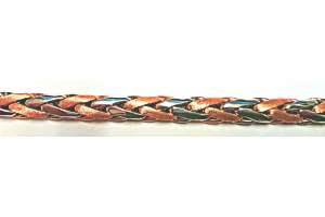 Bracelet or bicolore (or rose/or gris) 750  fabriqué à la main 19cm