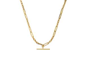 Collier Gelbgold 375, Figaro-Anker 5+1, 45cm