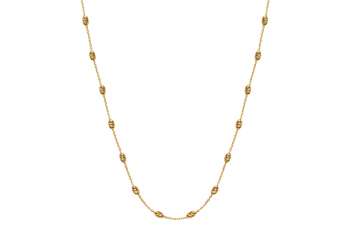 Collier Anker Gelbgold 375 mit geschliffenen ovalen Kügelchen, 45cm