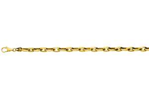 Navette Gelbgold 750 messerschliff, halbmassiv ca. 6.6x13.5mm 45cm