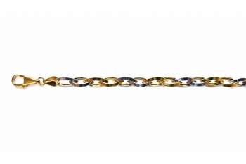 Navette messerschliff Bicolor (Gelb-/Weissgold) 750, halbmassiv ca. 7.0x13.5mm