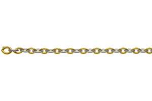 Bracelet Navette Bicolor (Gelb-/Weissgold) 750 Handarbeit 20cm