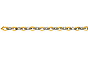 Bracelet Navette Bicolor (Gelb-/Weissgold) 750 Handarbeit 20cm