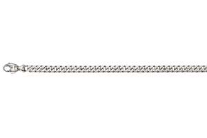 Bracelet gourmette 8-fois limée or gris 750 env. 6.0mm