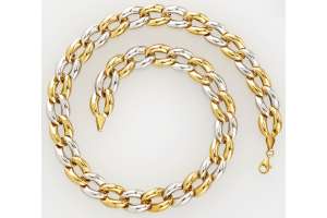 Panzer offen Bicolor (Gelb-/Weissgold)  750, 12.0mm, 45cm,