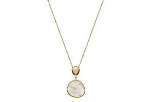 Collier  Gelbgold 750 mit Perlmutt-Anhänger 45cm